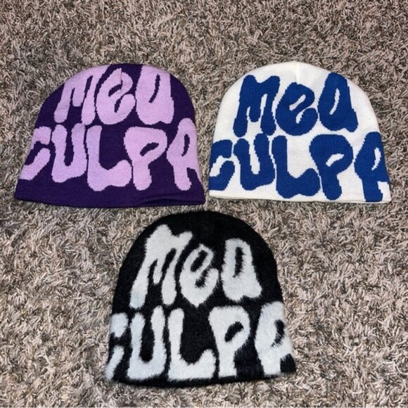 Set of 3 Mea Culpa skull caps stocking hats - Picture 1 of 7